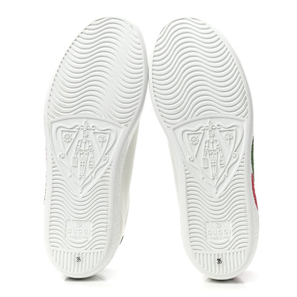 Gucci Calfskin Interlocking G Womens New Ace Sneakers 35 White Red Flame Green 5 of 8