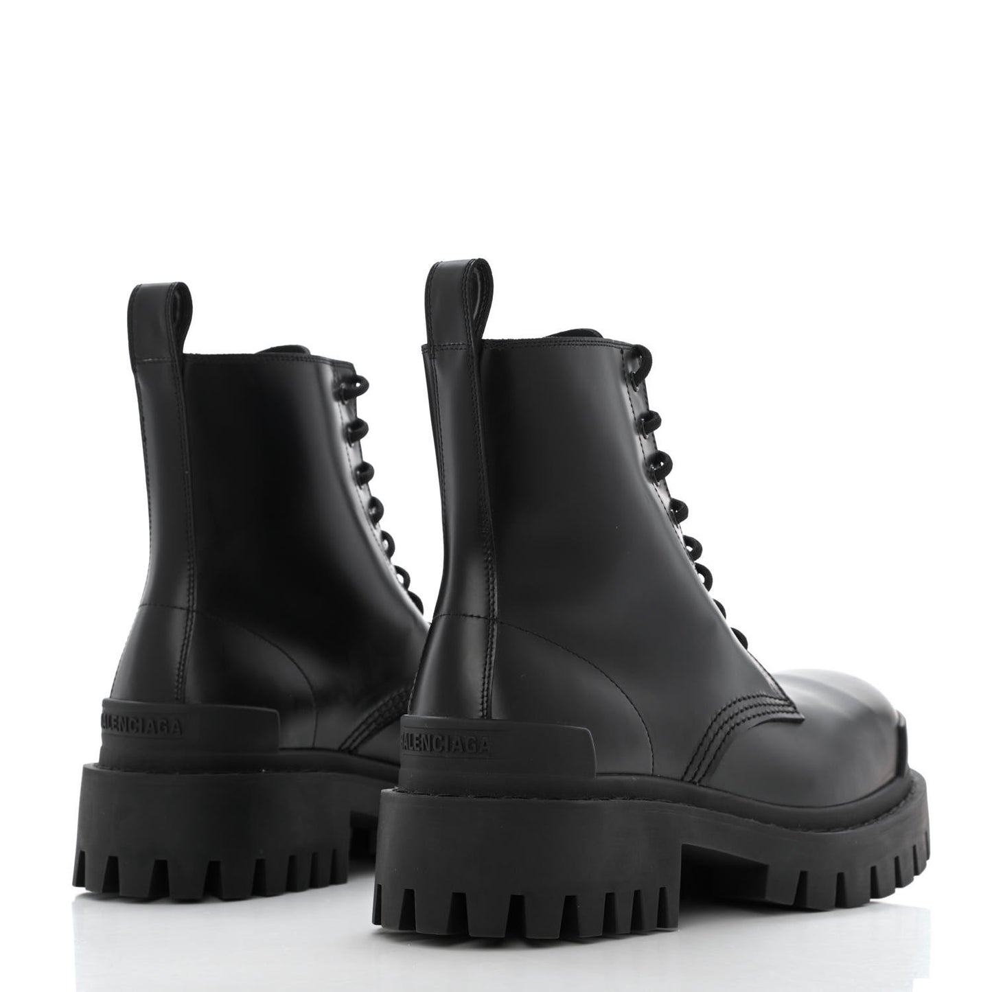 Calfskin Womens Strike 20mm Lace Up Boots 38 Black