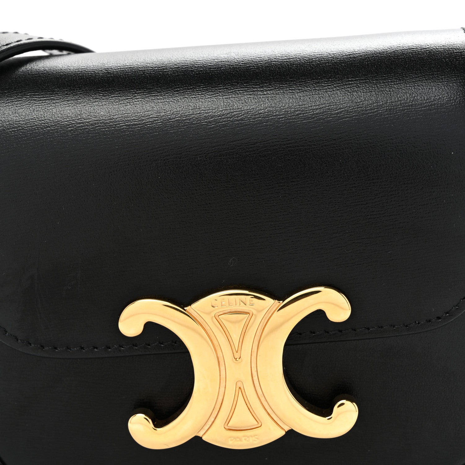 Celine Shiny Calfskin Mini Triomphe Black 7 of 9