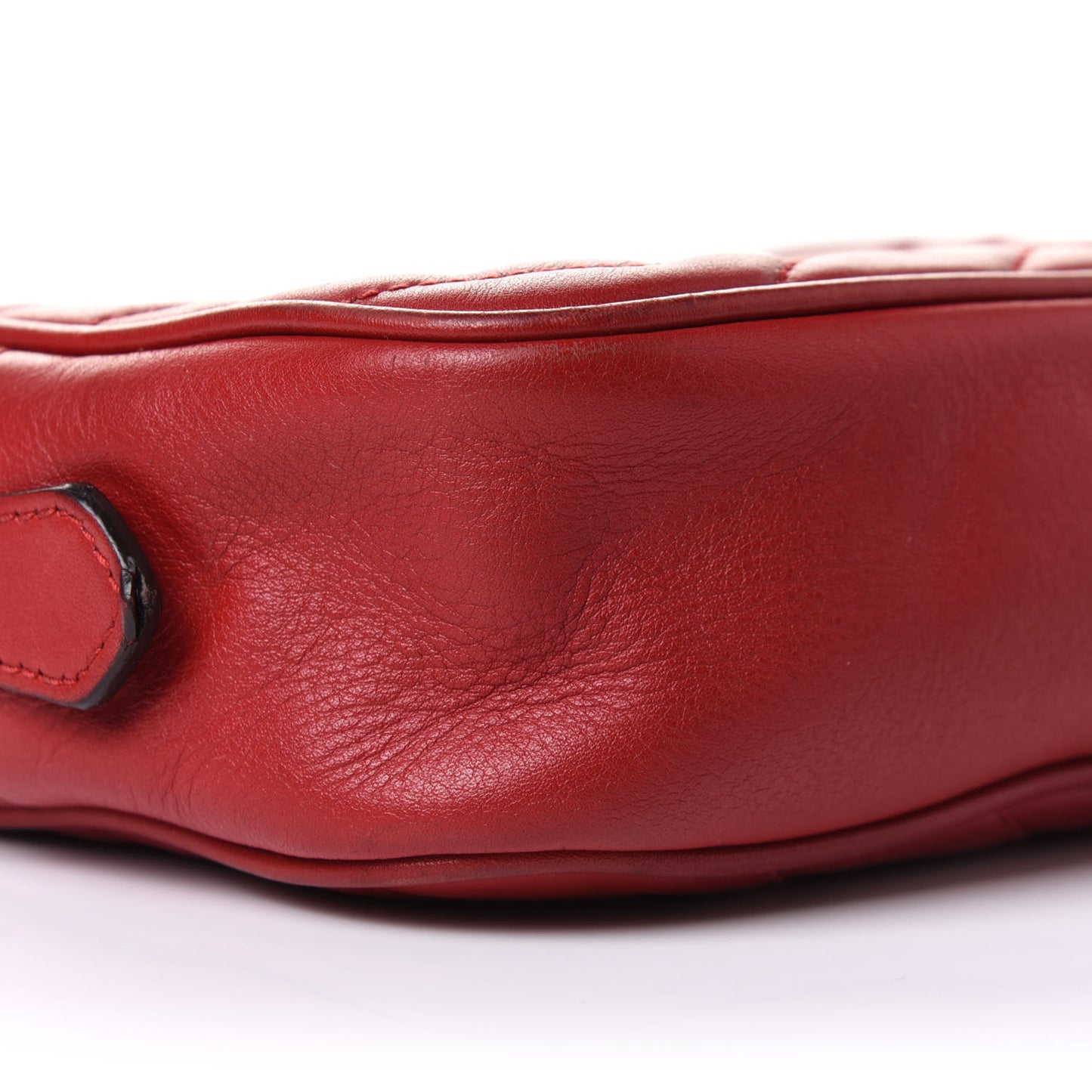 Calfskin Matelasse Mini GG Marmont Chain Shoulder Bag Hibiscus Red
