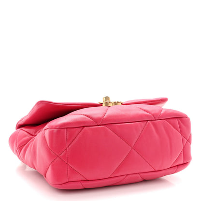 Chanel Lambskin Quilted Medium Chanel 19 Flap Dark Pink 4 of 10