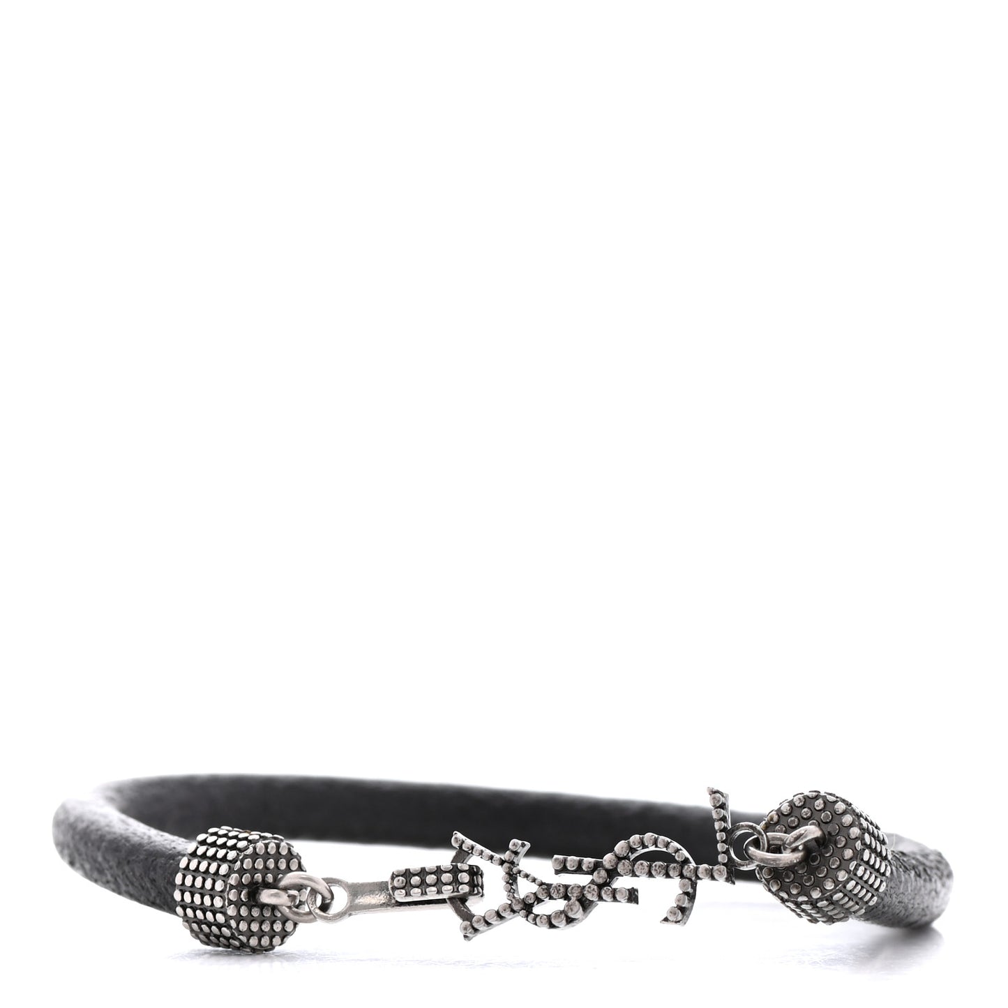 Crinkled Calfskin Opyum Bracelet Black
