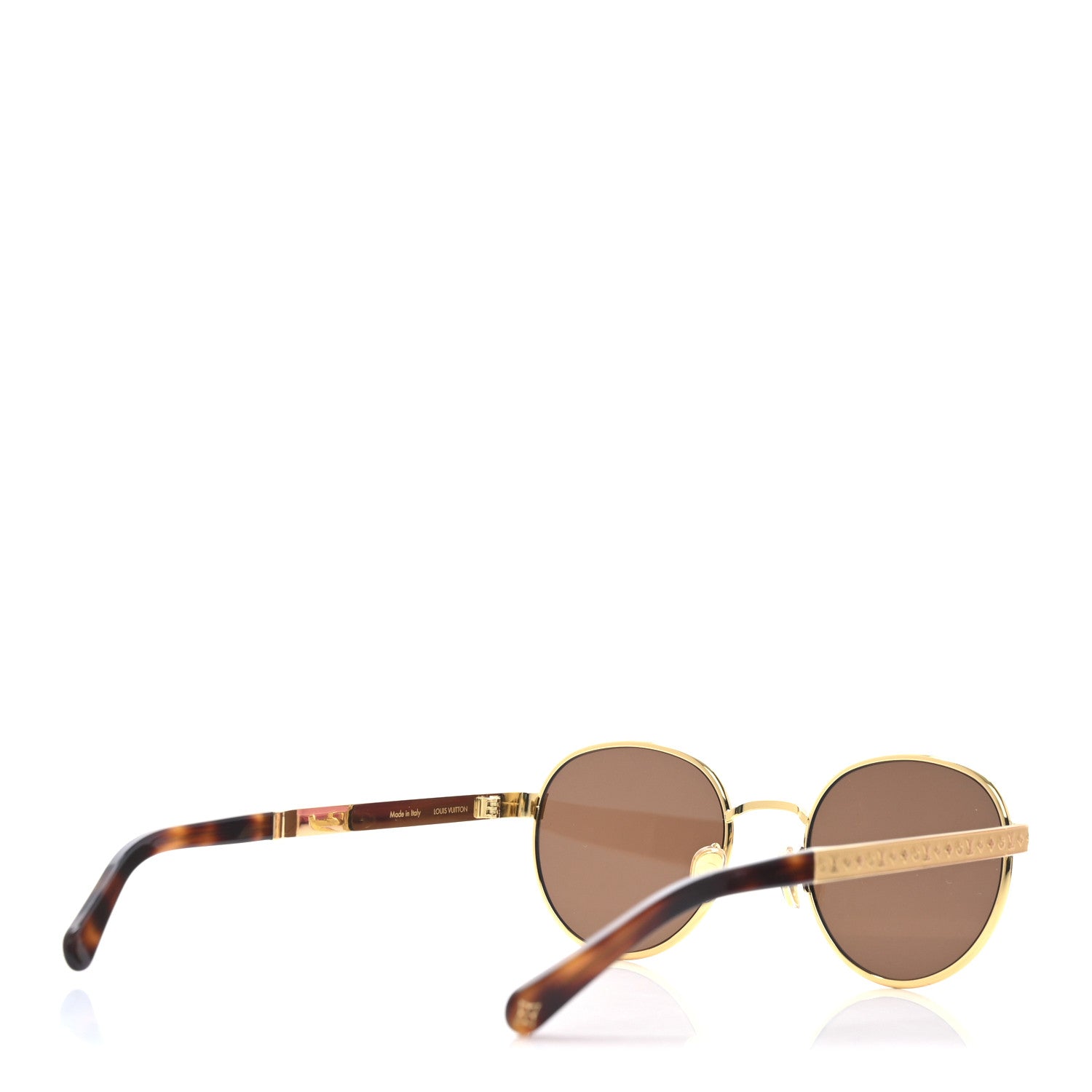 Louis Vuitton Metal Z2916U LV Aura Round Sunglasses Brown 4 of 7