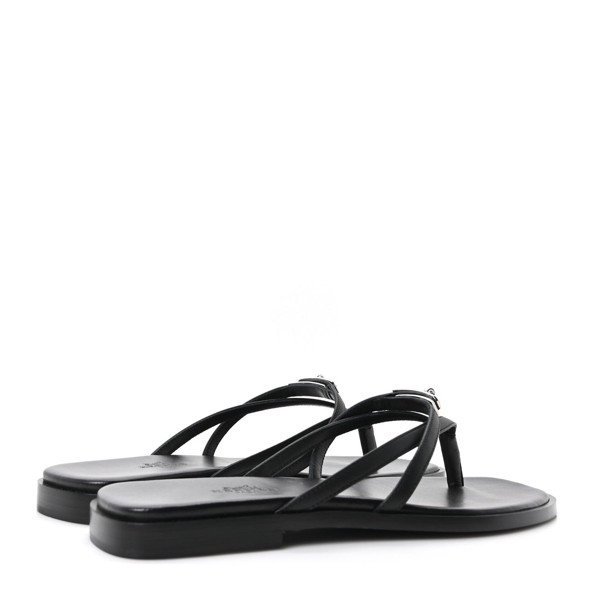 Hermes Calfskin Miss Sandals 37 Black 10 of 17