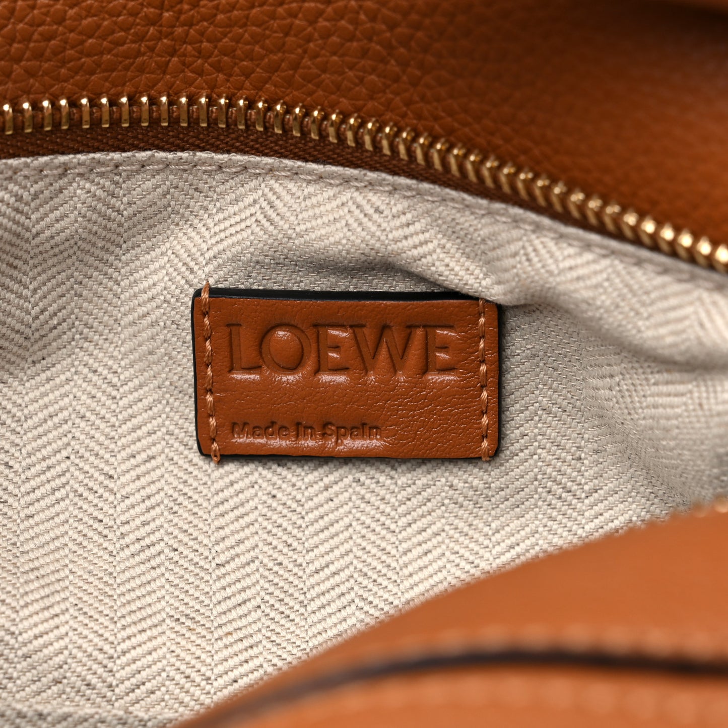 Grained Calfskin Small Puzzle Bag Tan