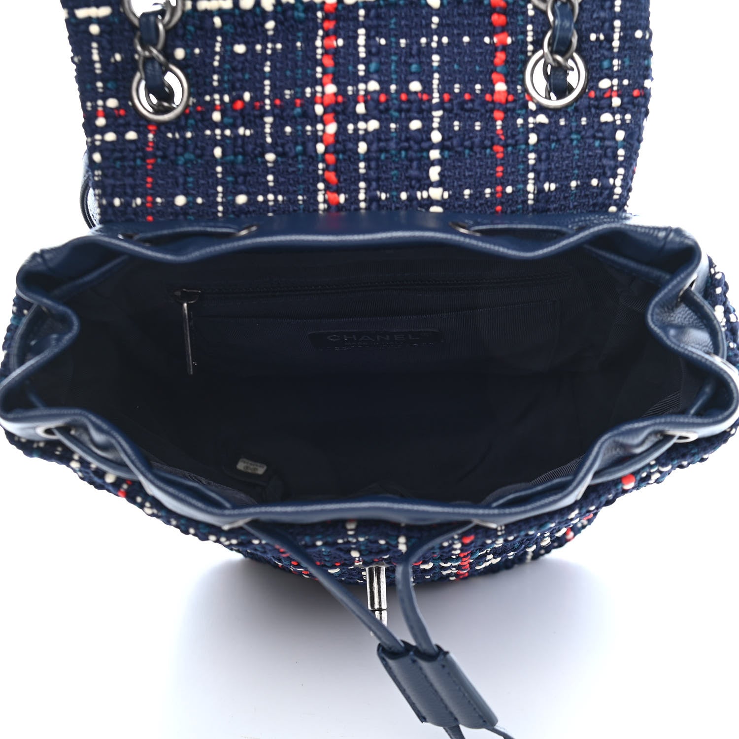 Chanel Tweed Small Urban Spirit Backpack Blue Red White 5 of 9