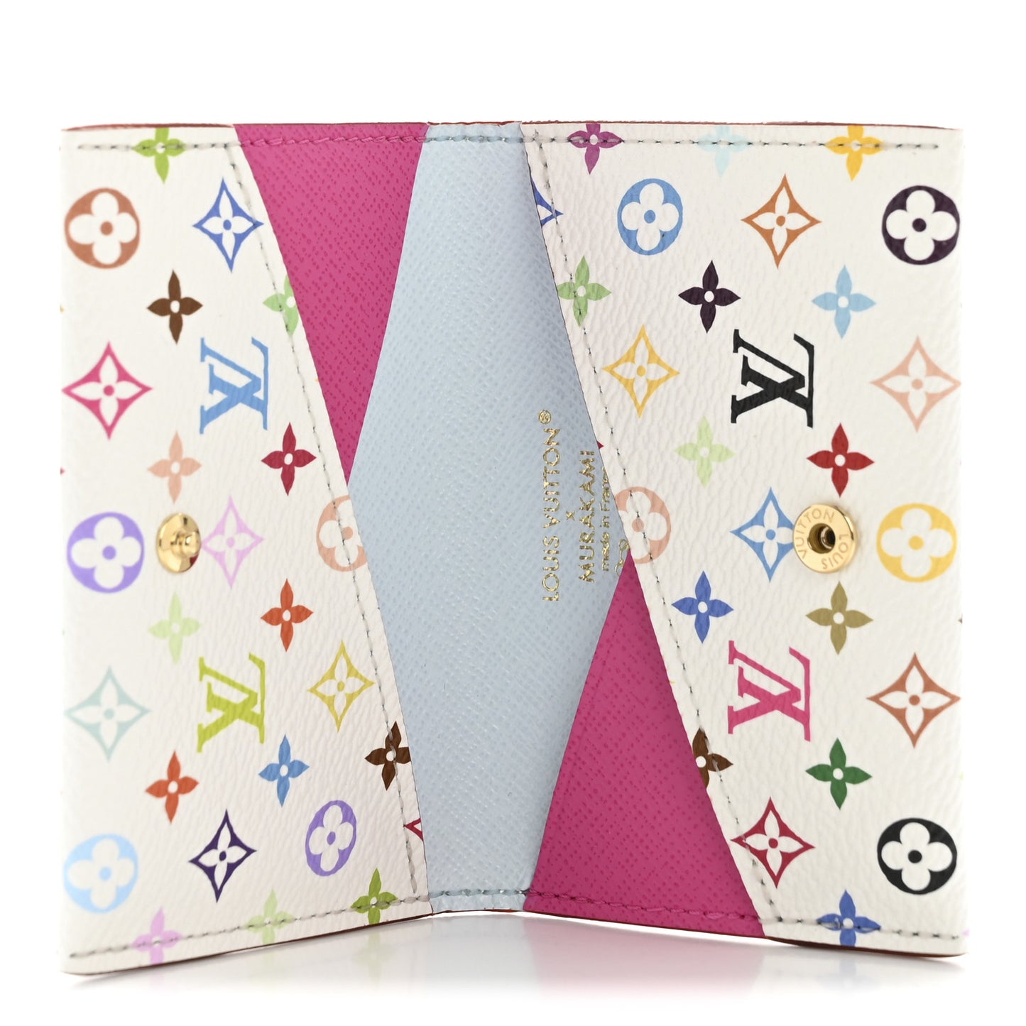 LV X TM Monogram Multicolor Slim Card Holder White