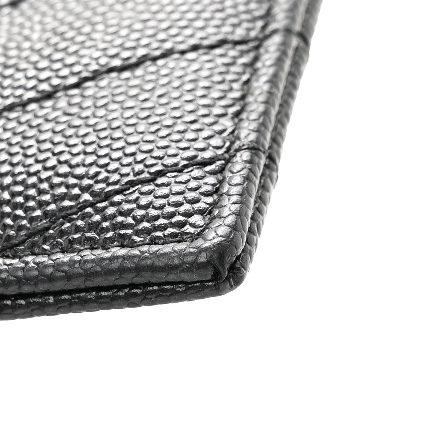 Grain De Poudre Matelasse Chevron Monochrome Monogram Credit Card Case Black
