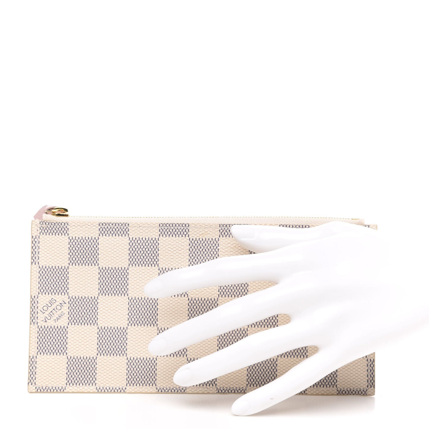 Damier Azur Felicie Chain Wallet Zippered Insert Rose Ballerine