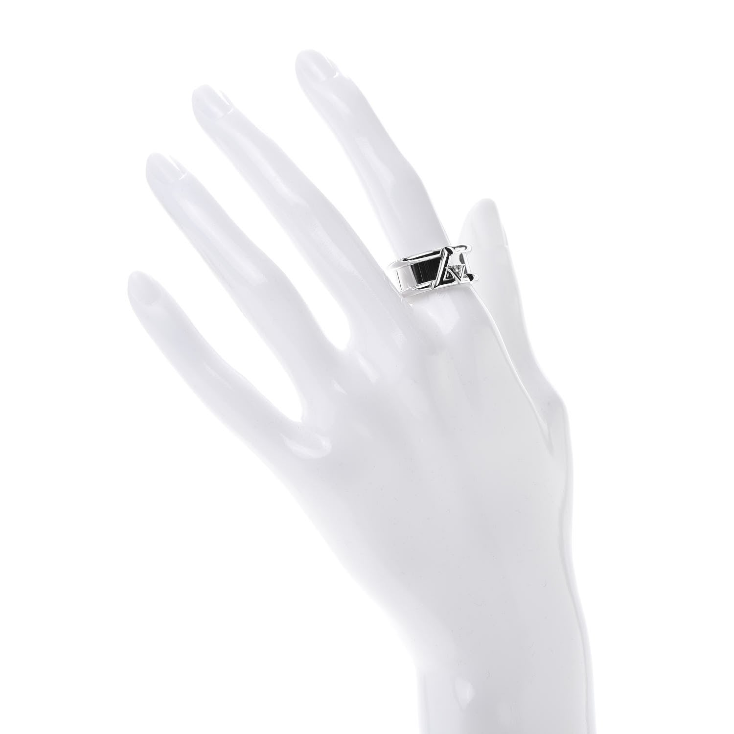 Louis Vuitton 18K White Gold Diamond Volt One Band Ring 55 7.25 2 of 6