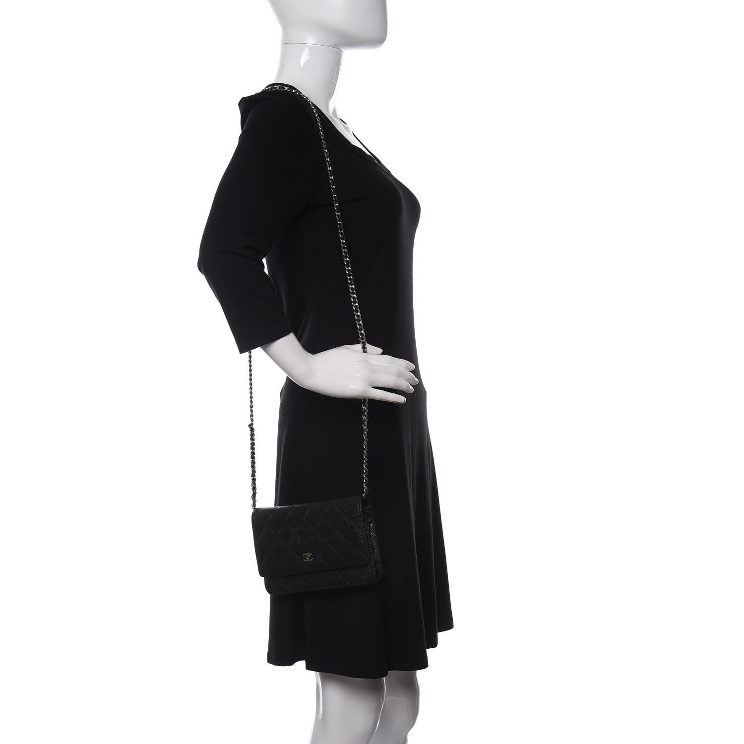 Chanel Caviar Quilted Wallet On Chain WOC Black 2 of 12