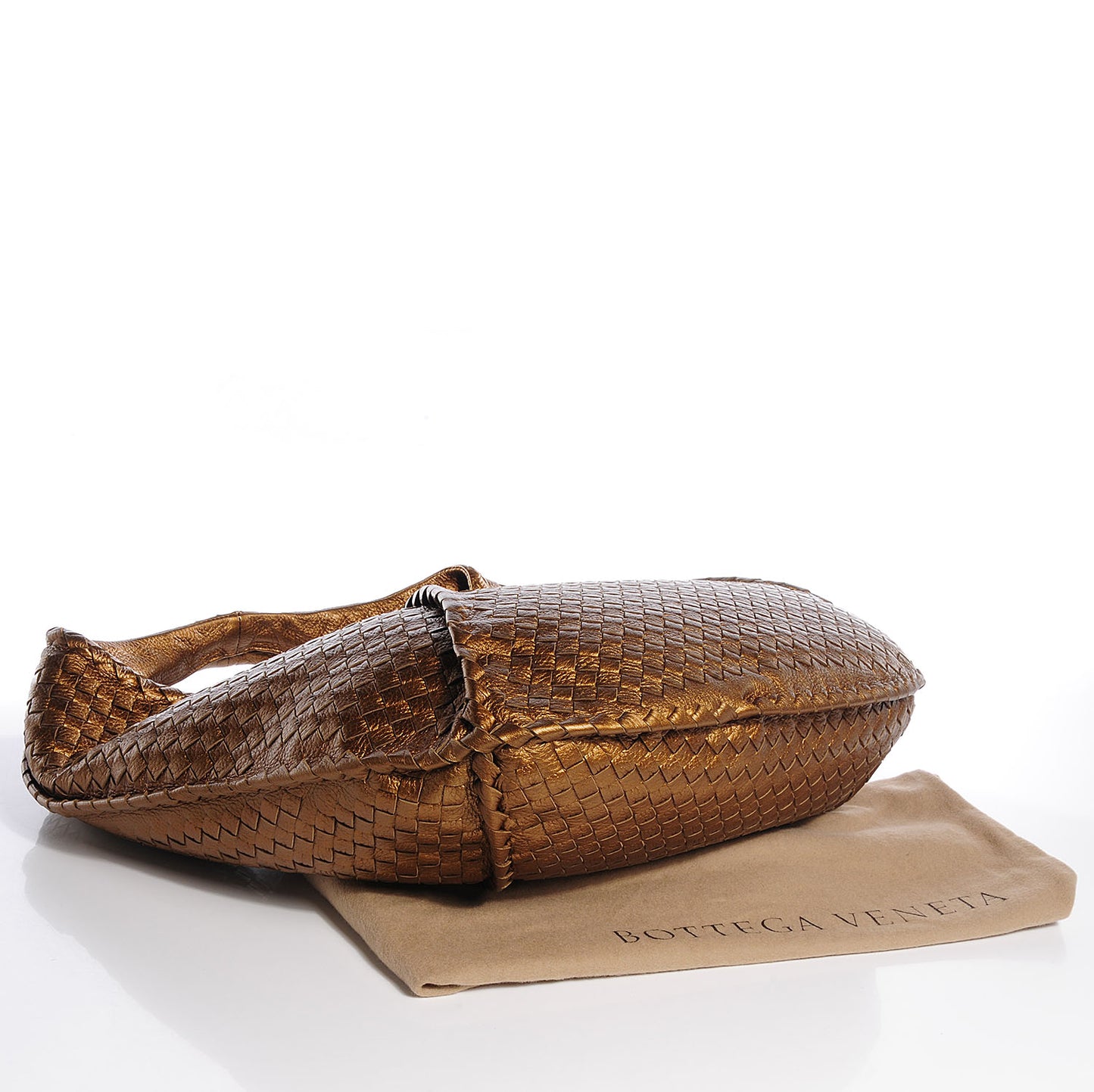 Cervo Intrecciato Large Simple Hobo New Bronze