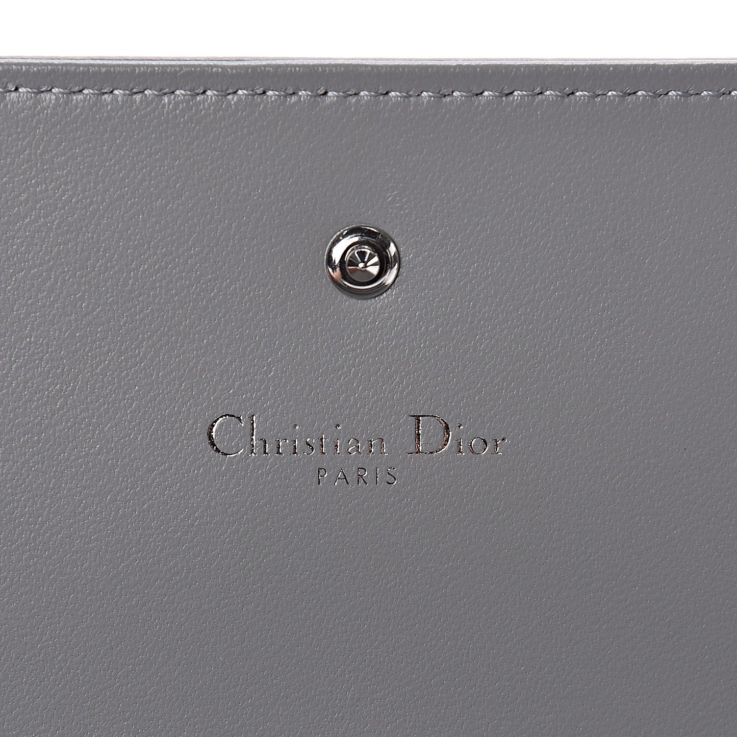 Grained Calfskin Diorama Croisiere Chain Wallet Gris