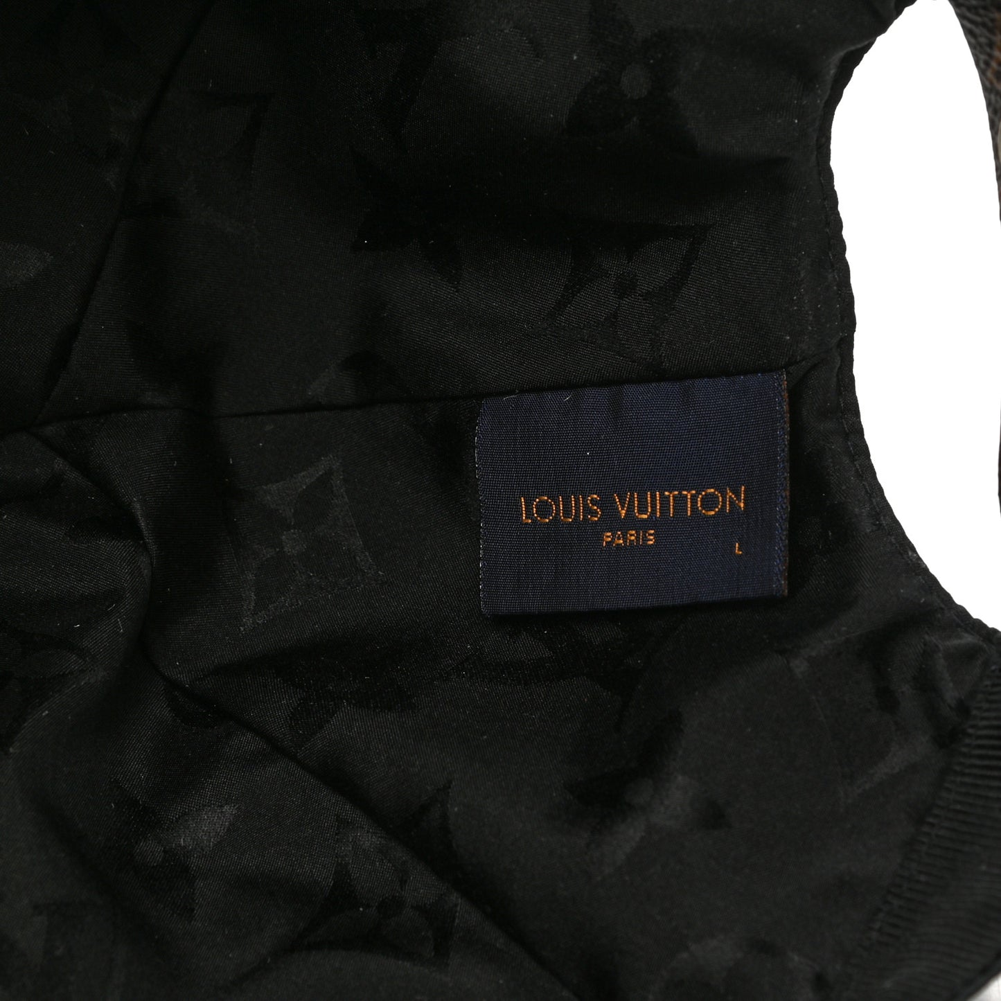 Polyester Silk Monogram LV Get Ready Cap L Black