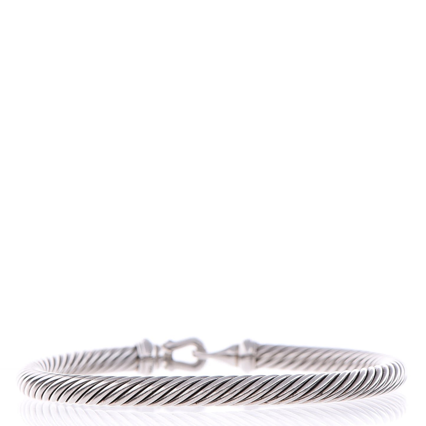 Sterling Silver Diamond 5mm Cable Buckle Bracelet