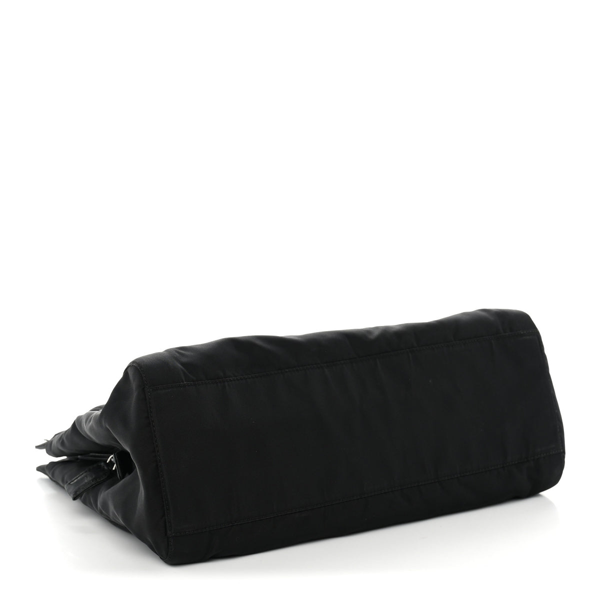 Tessuto Nylon Acciaio Chain Shoulder Bag Black