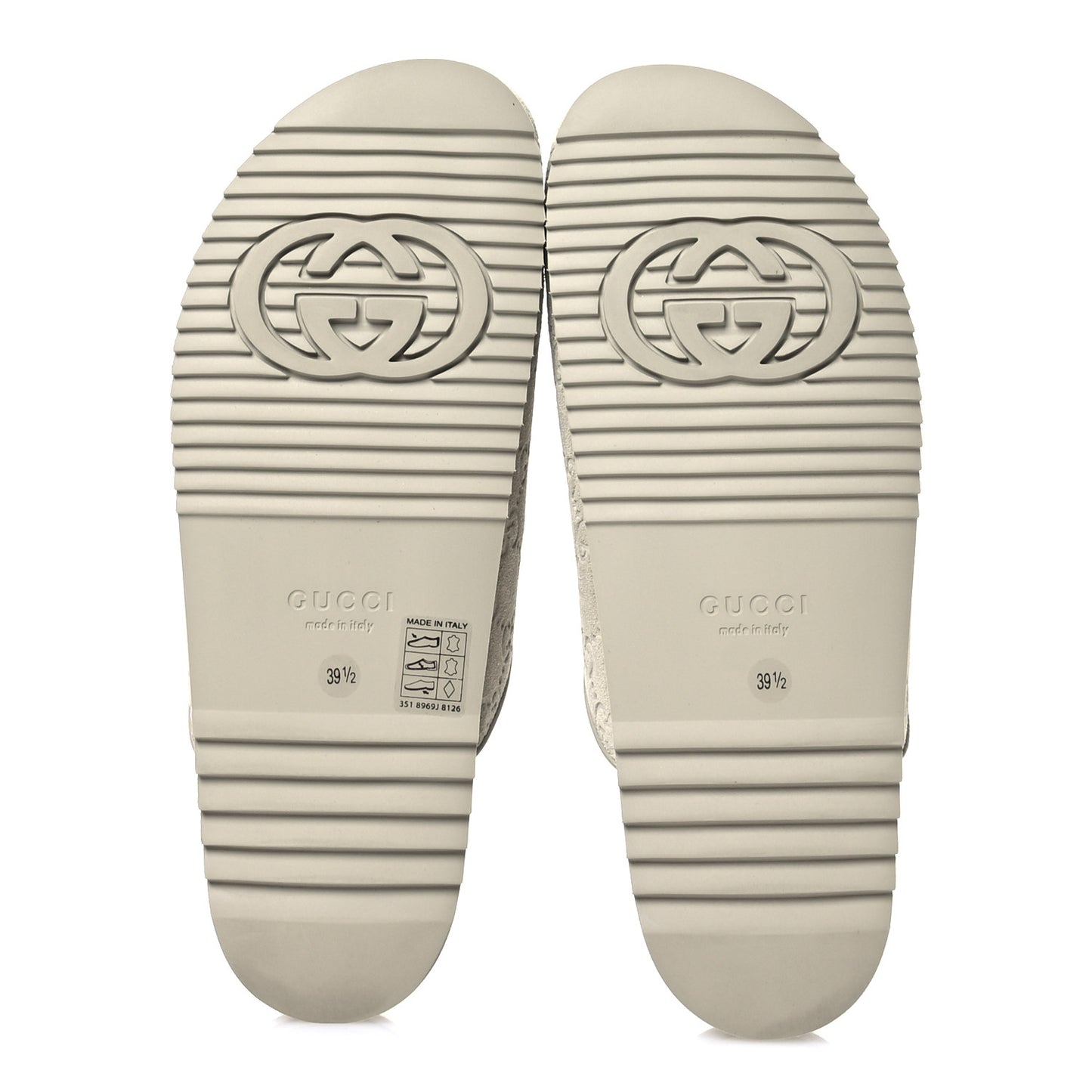 Luxury Suede Guccissima Miro Soft Womens Horsebit Slippers 39.5 Oatmeal