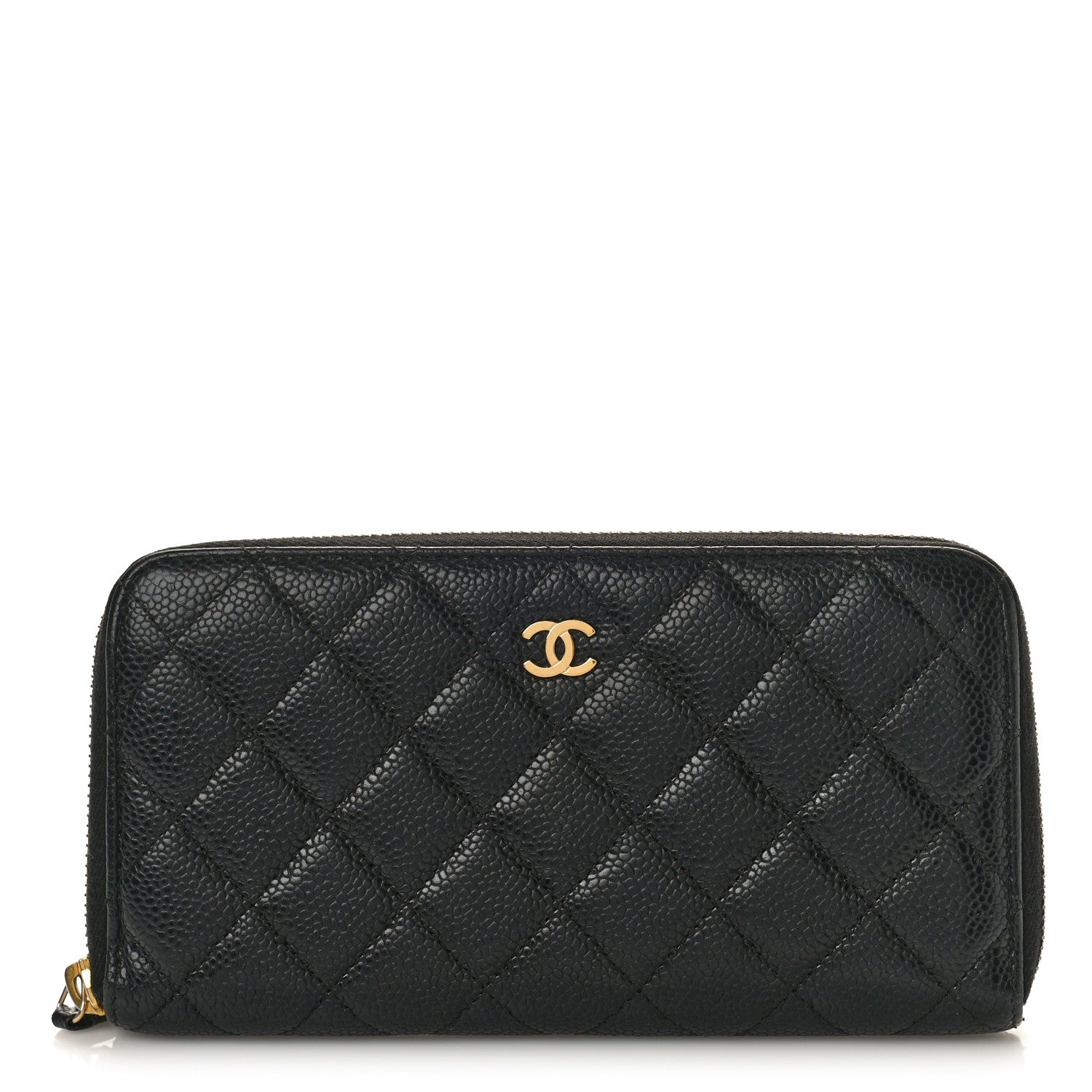 Chanel Caviar Quilted Large Gusset Zip Around Wallet Black 1 of 11