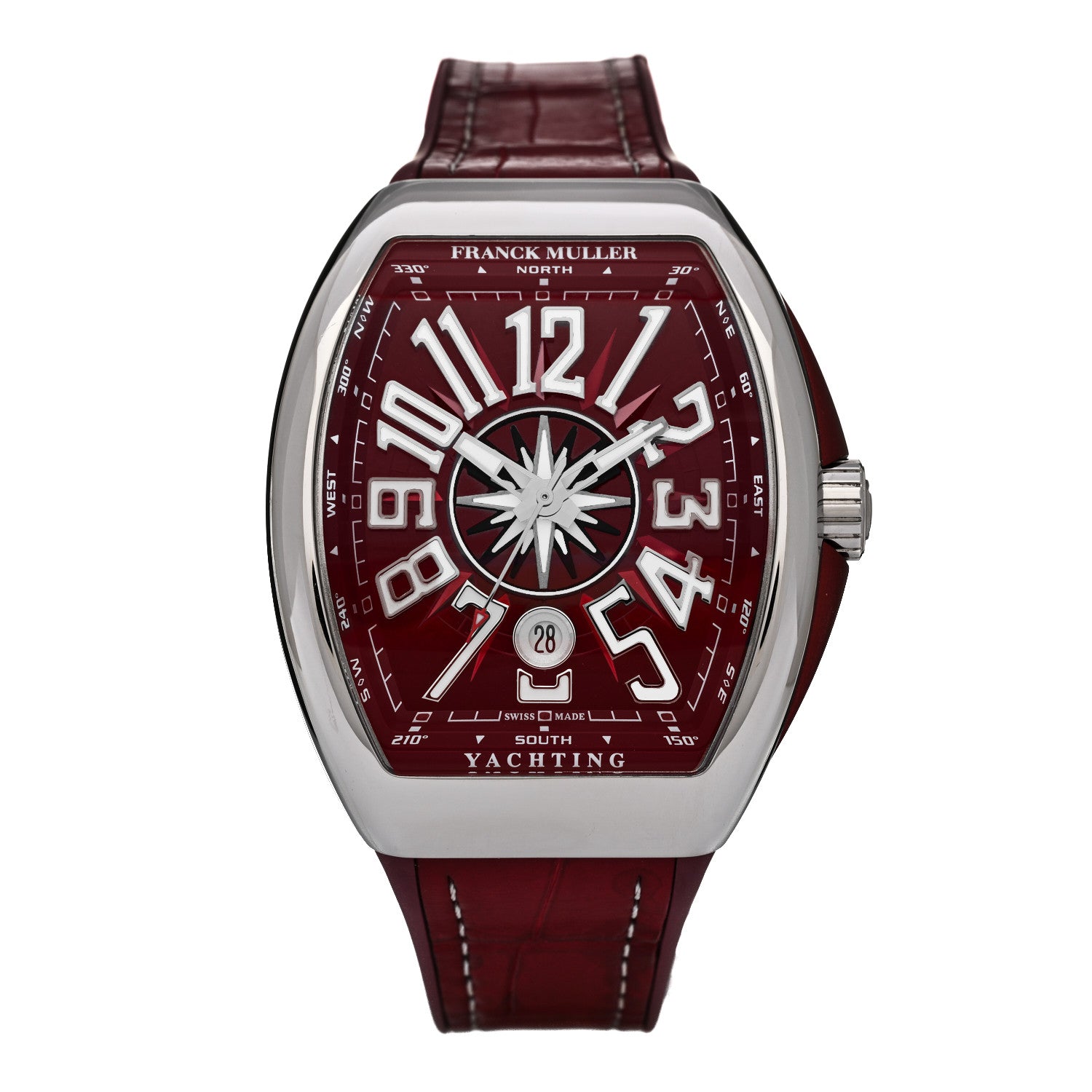 Franck Muller Stainless Steel Alligator 43mm Vanguard Yachting Automatic Watch Burgundy V43SCDT 1 of 5