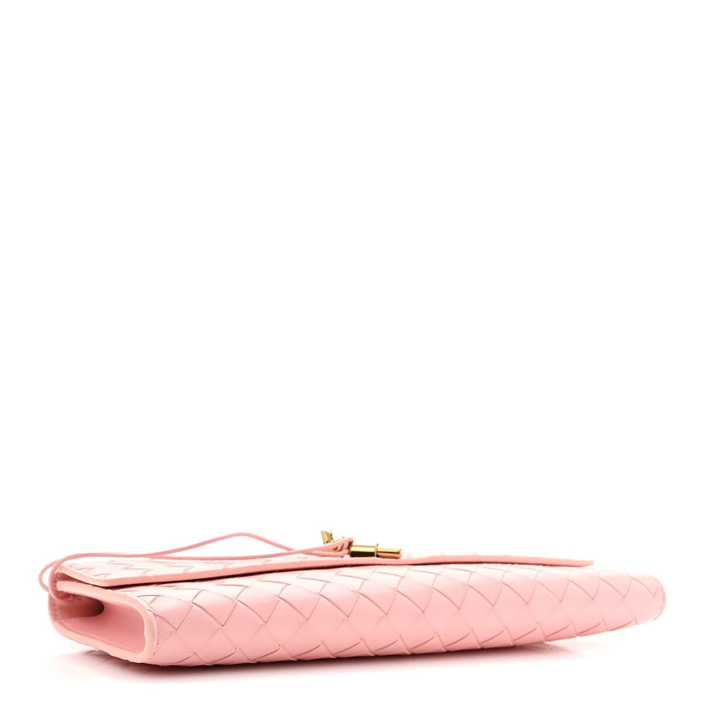 Nappa Intrecciato Long Andiamo Top Handle Clutch Rose