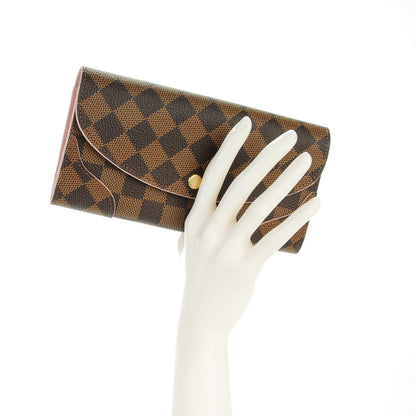 Louis Vuitton Damier Ebene Caissa Wallet Rose Ballerine 2 of 8
