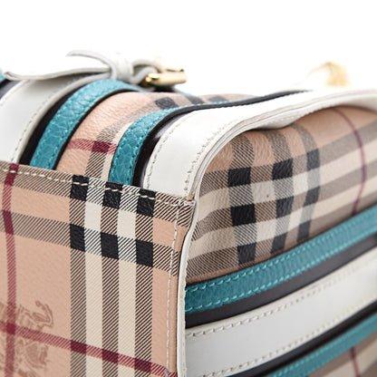 Burberry Haymarket Check Medium Alchester Bowling Bag White Aqua 16 of 21