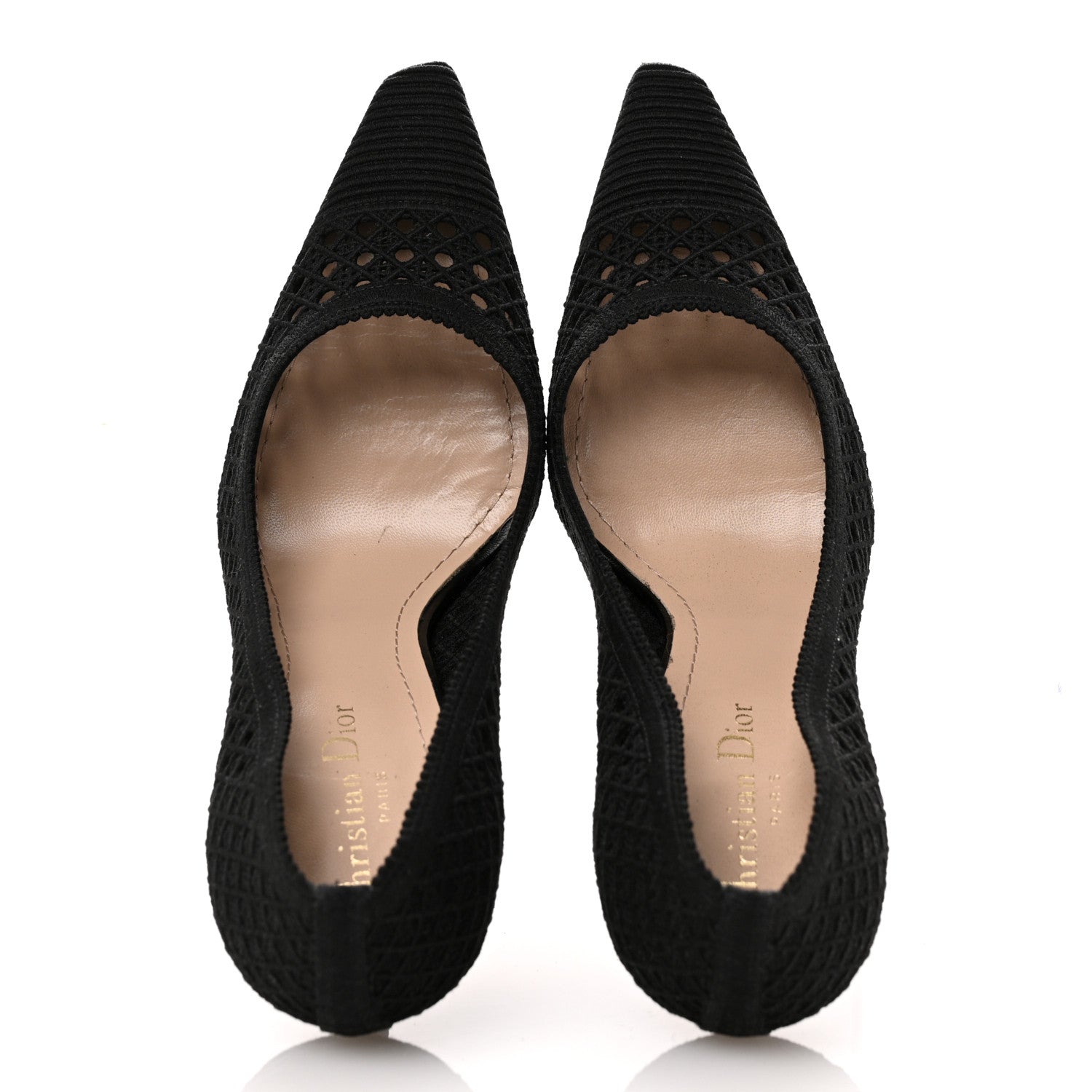 Christian Dior Mesh Cotton Cannage Dior Capture 100mm Pumps 38.5 Black 2 of 7