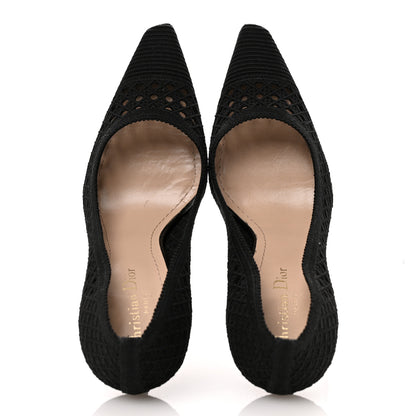 Christian Dior Mesh Cotton Cannage Dior Capture 100mm Pumps 38.5 Black 2 of 7