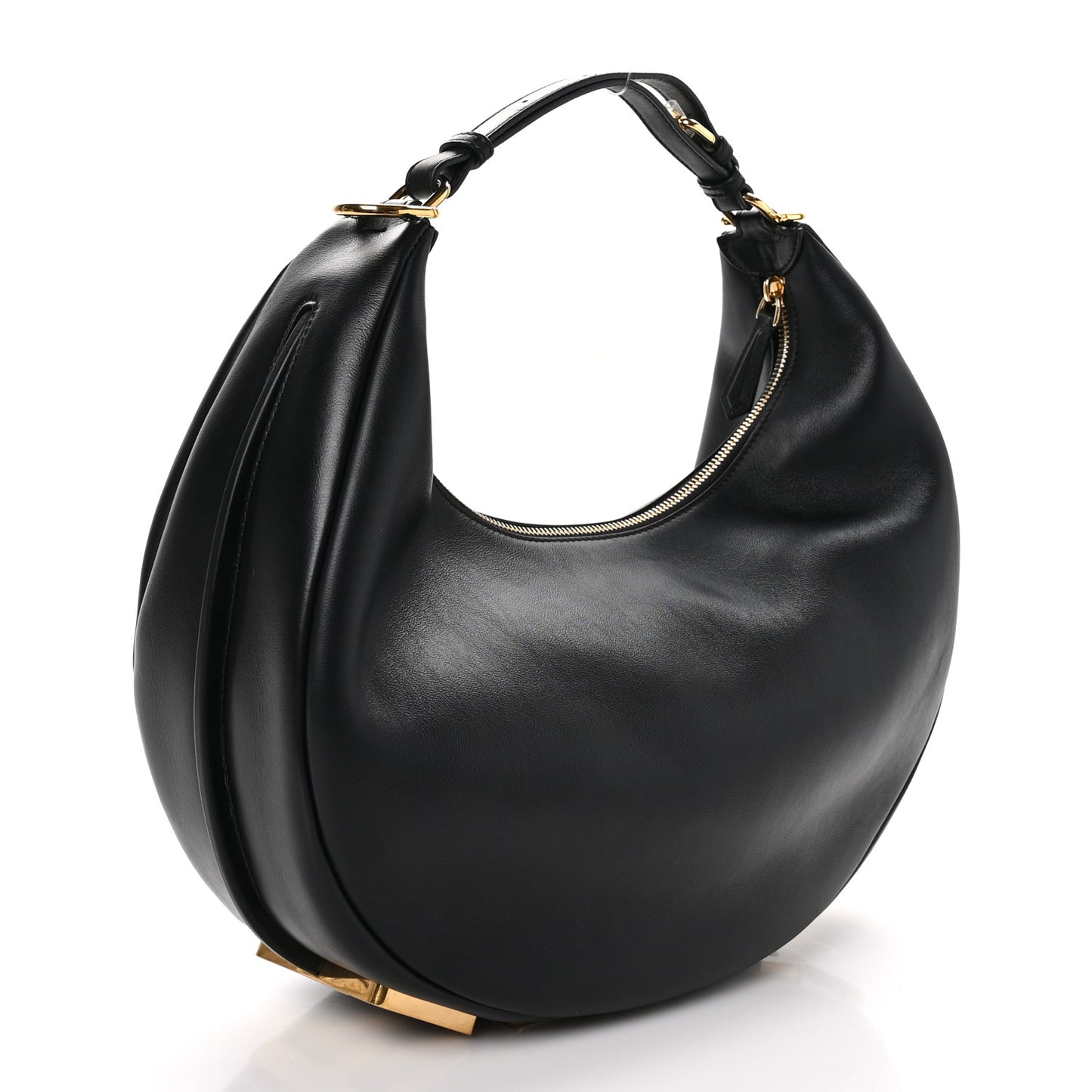Vitello Grace Matte Medium Fendigraphy Hobo Bag Black