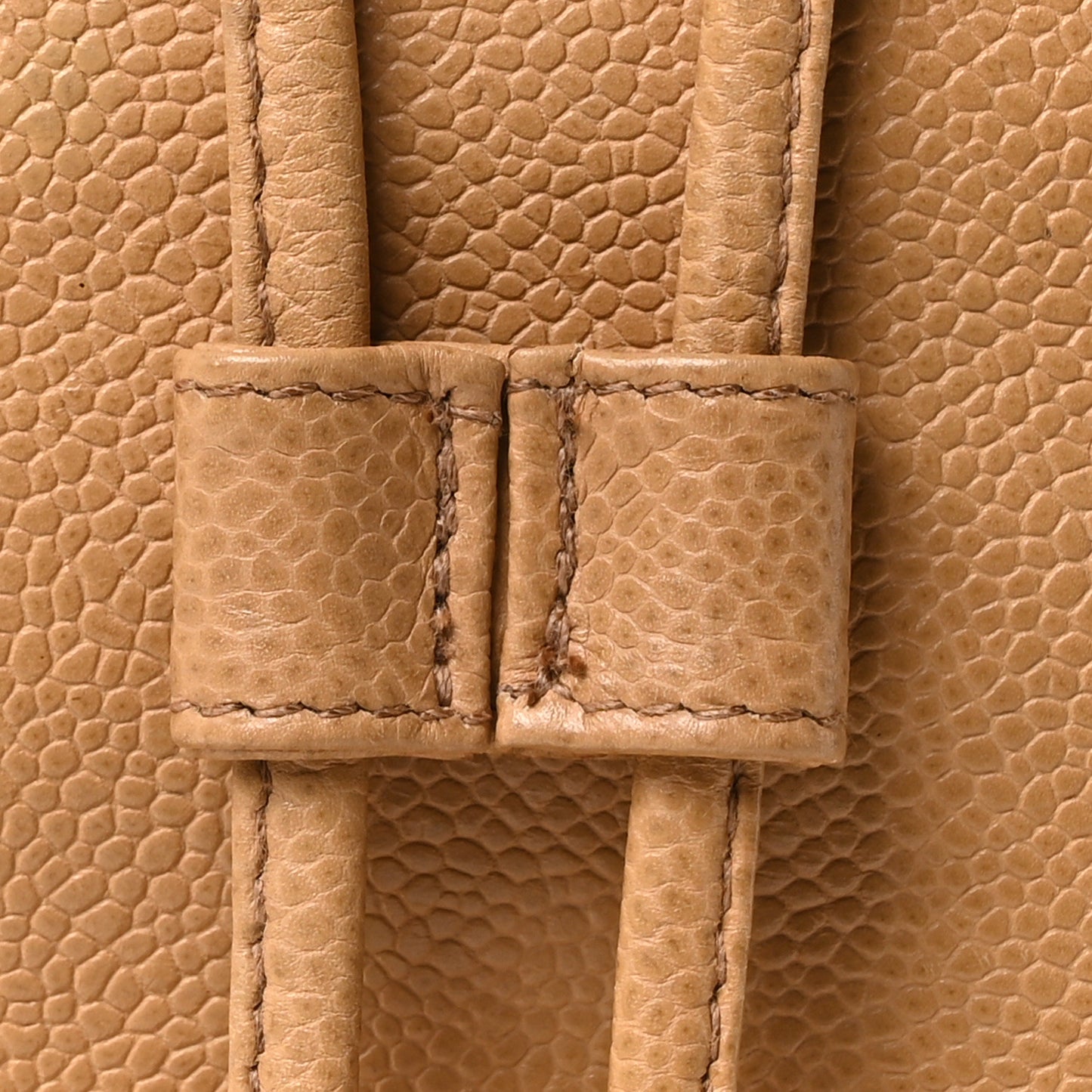 Caviar CC Drawstring Shoulder Bag Beige