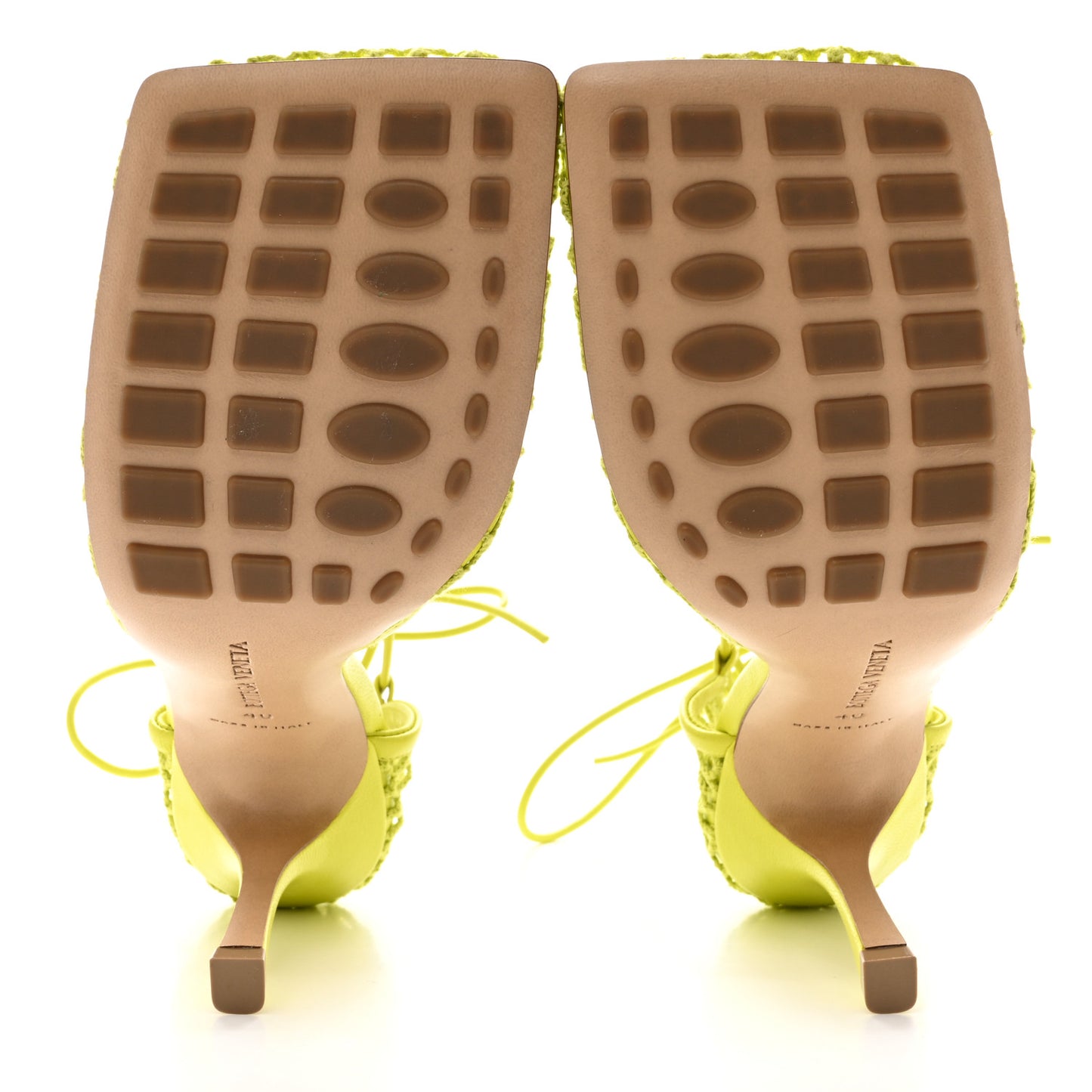 Mesh Nappa Stretch Ankle Tie Sandals 40 Kiwi
