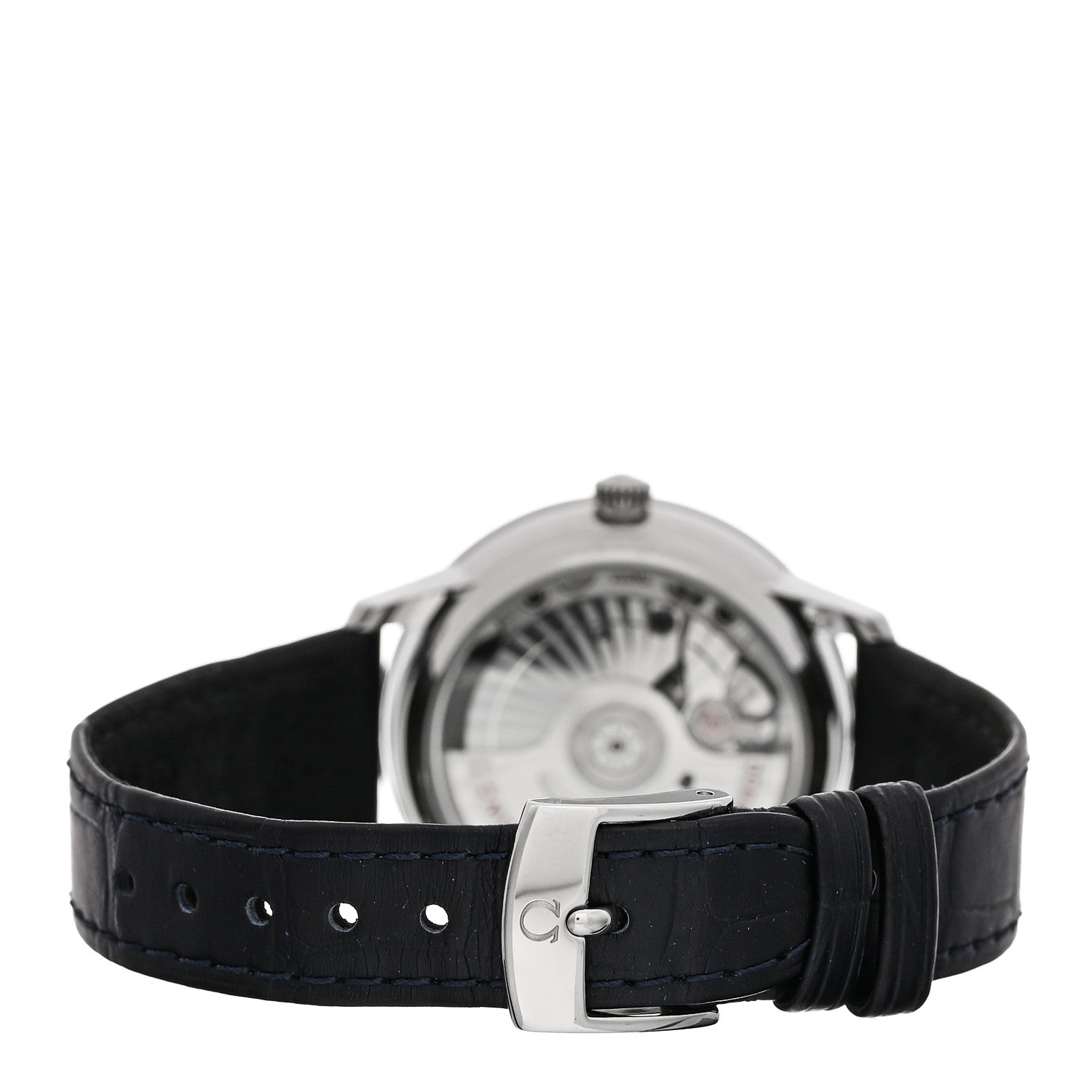 Omega Stainless Steel Alligator Diamond 34mm De Ville Prestige Automatic Watch Blue 434.13.34.20.53.002 3 of 5