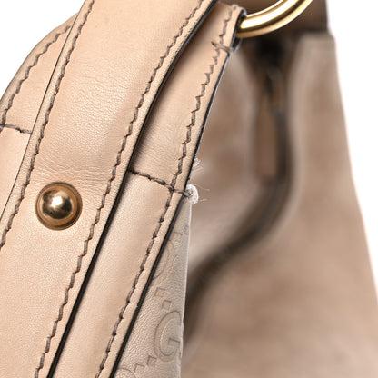 Gucci Guccissima Medium Horsebit Chain Hobo Winter Rose 19 of 23