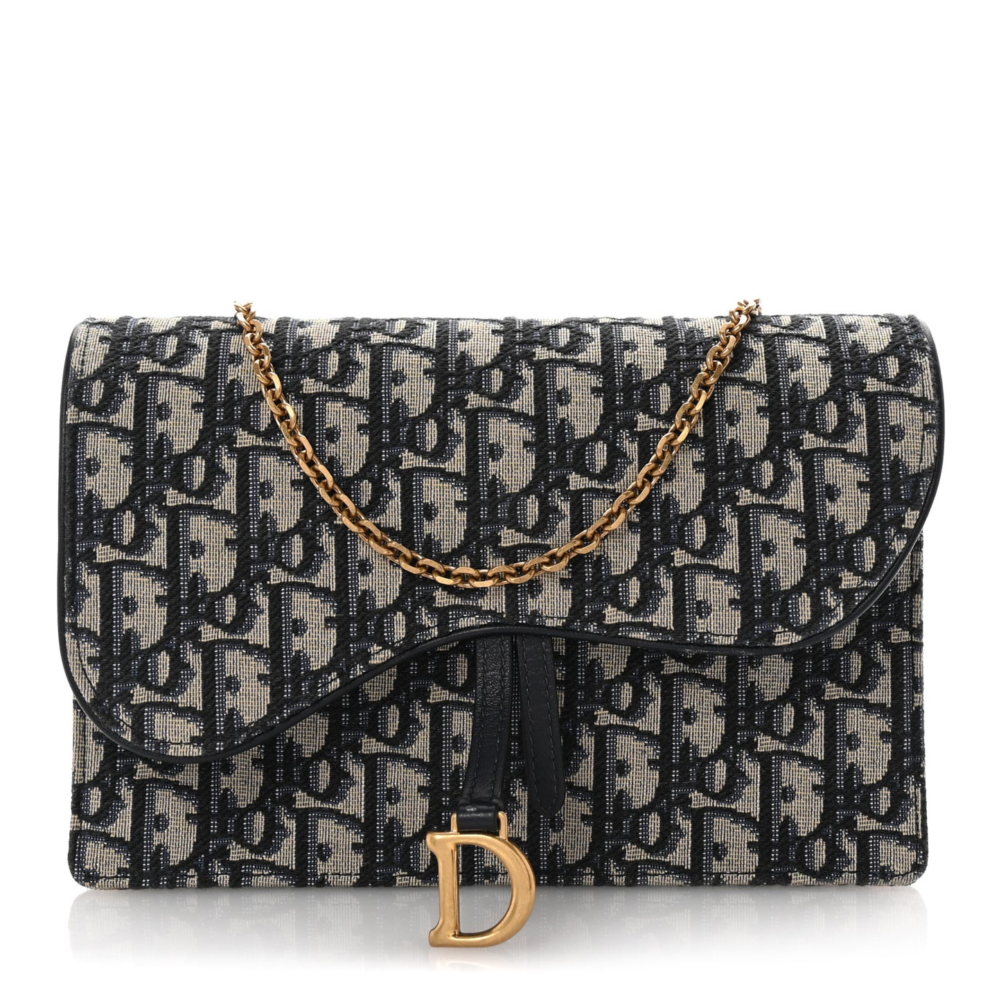 Oblique Saddle Chain Pouch Blue