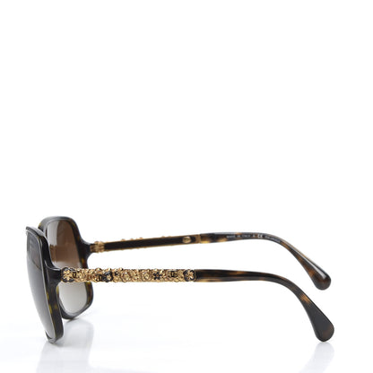 Chanel Acetate Polarized Bijou Square Sunglasses 5355 Tortoise 3 of 8