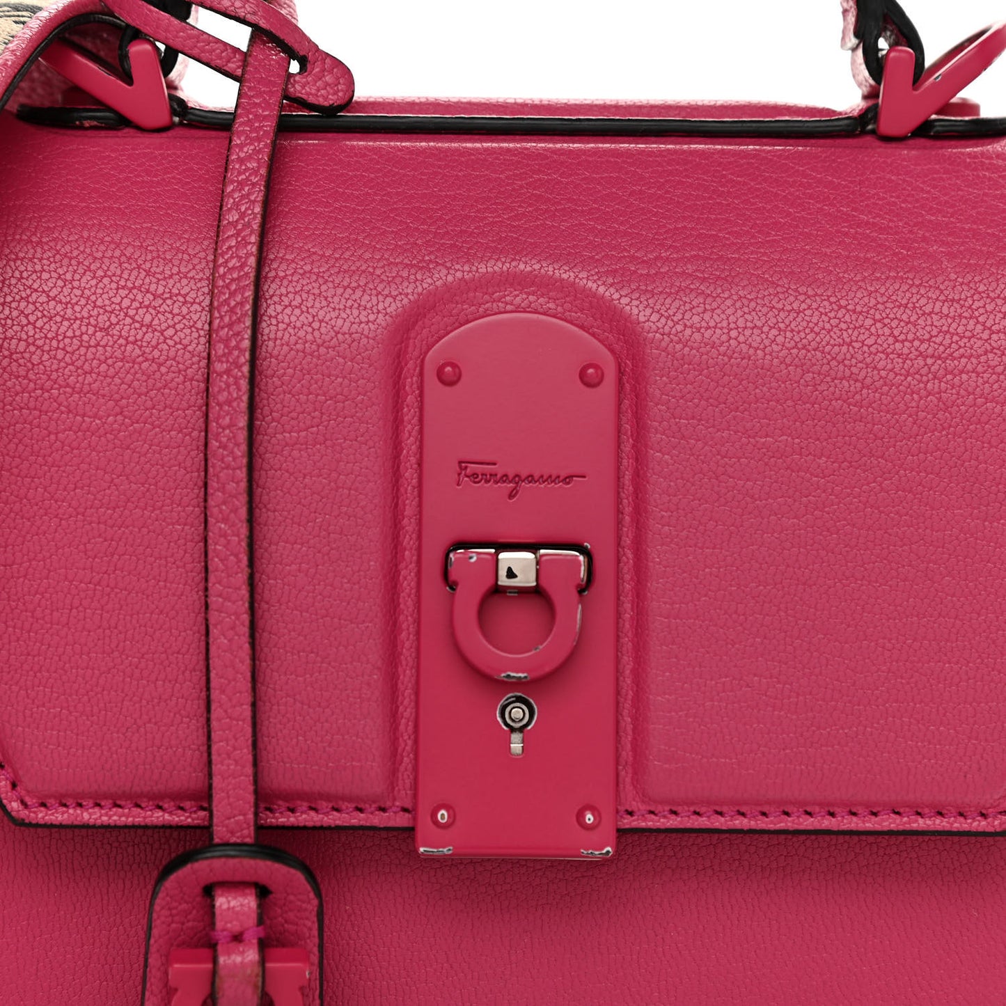Calfskin The Piccolo Boxyz Top Handle Bag Pink