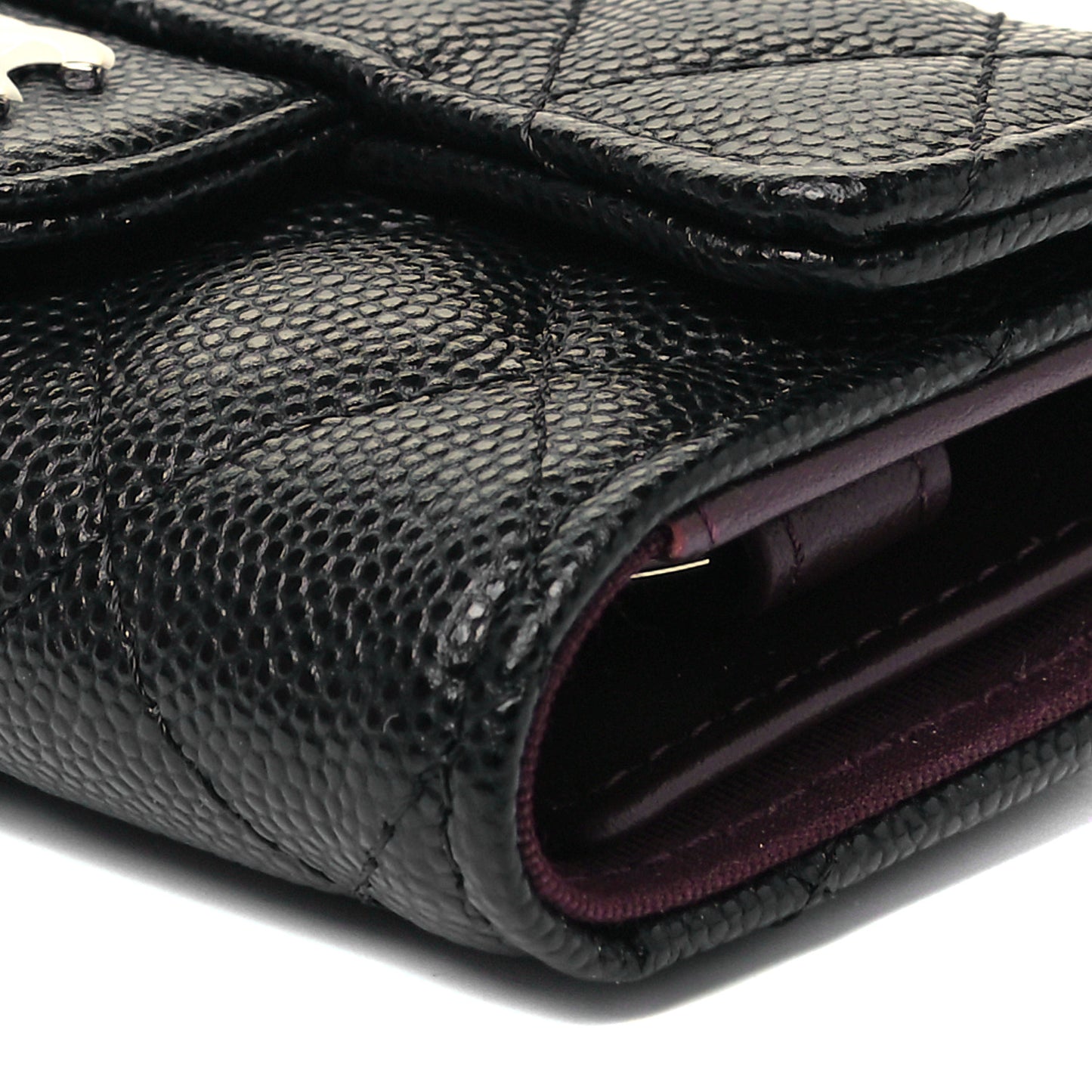 Caviar Quilted Classic 4 Key Holder Wallet Black