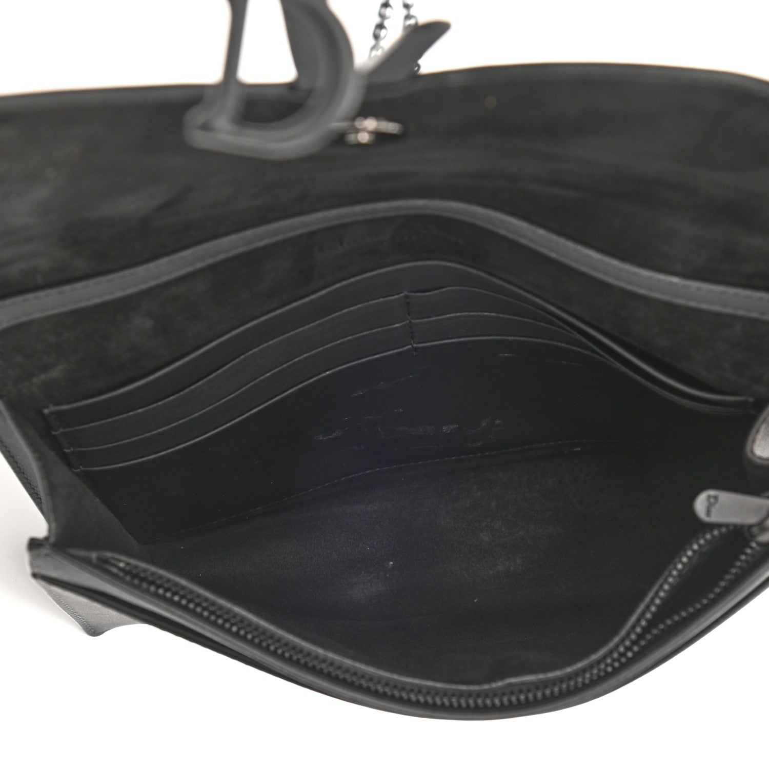 Christian Dior Ultra Matte Calfskin Saddle Chain Pouch Black 5 of 9