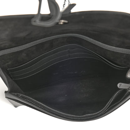 Christian Dior Ultra Matte Calfskin Saddle Chain Pouch Black 5 of 9