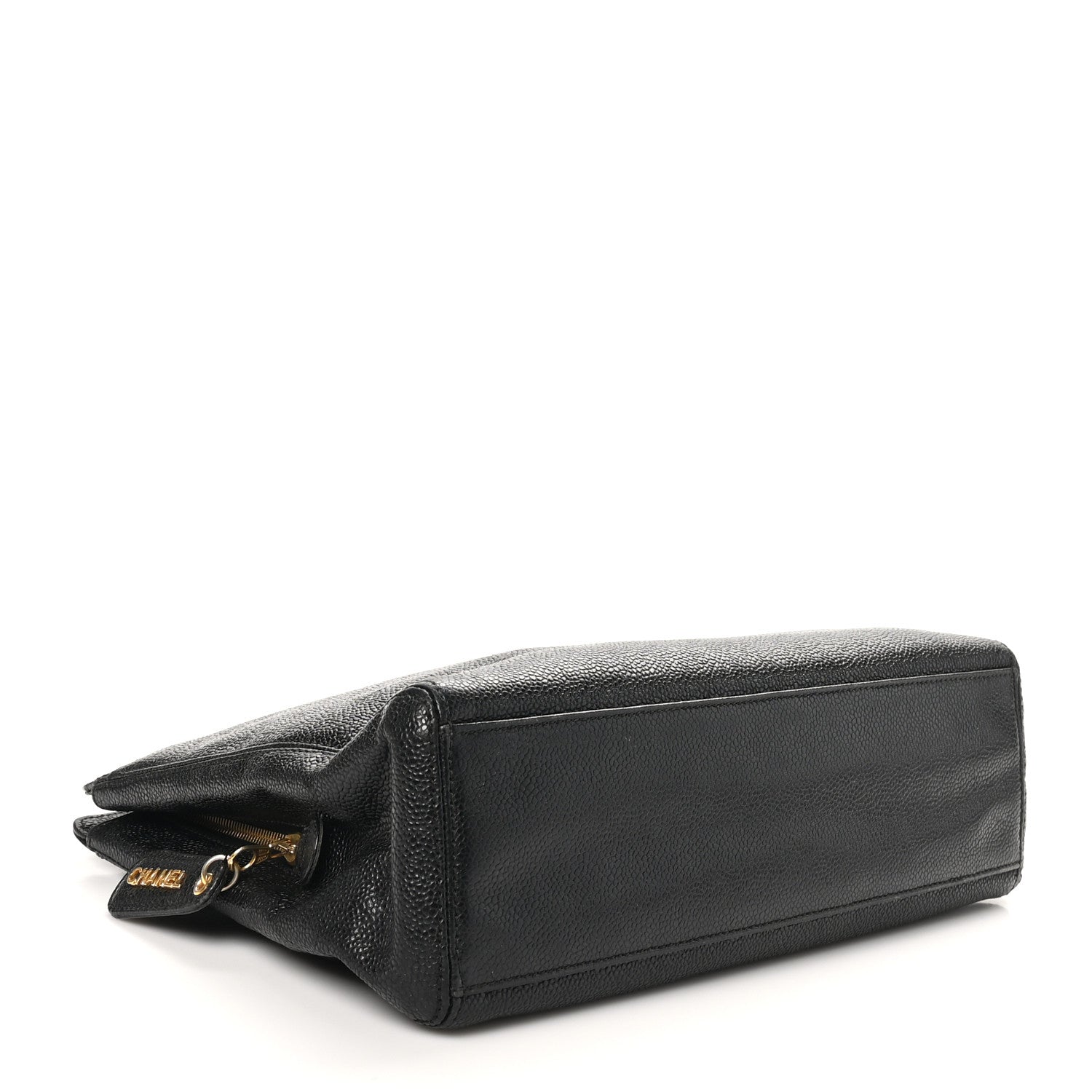 Chanel Caviar Embroidered Logo Shoulder Bag Black 4 of 11
