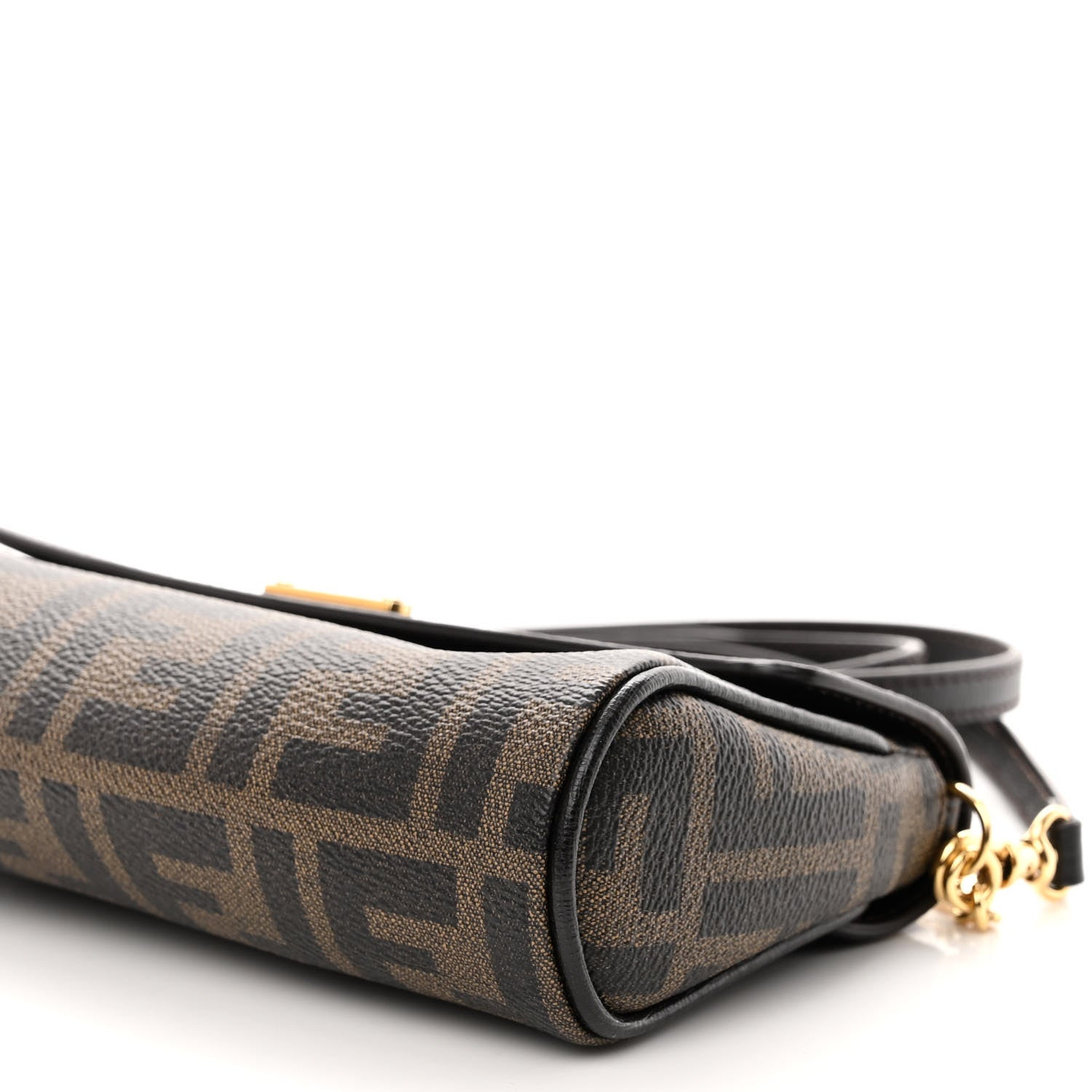 Fendi Zucca Spalmati Vitello Elite Flap Crossbody Bag Tobacco Marrone 9 of 9