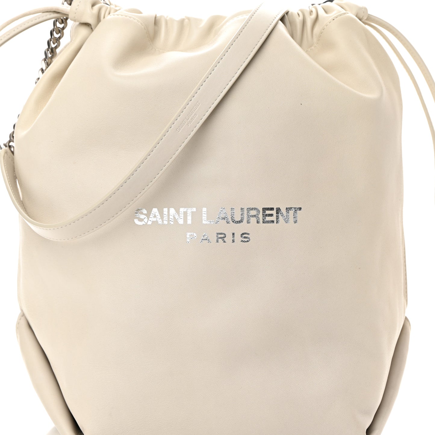 Lambskin Teddy Drawstring Bag Crema Soft