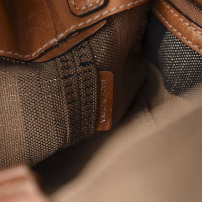 Burberry Canvas Mega Check Medium Ashby Hobo Saddle Brown 10 of 12