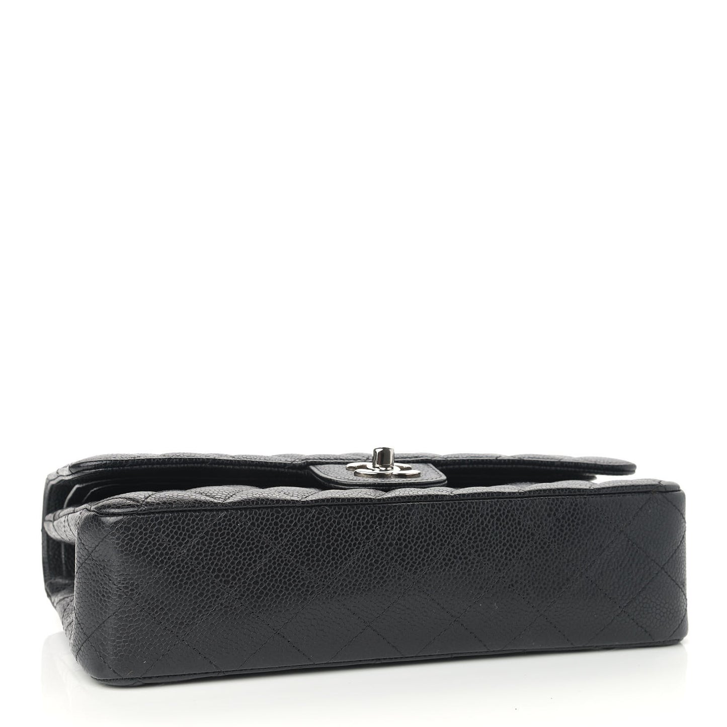 Caviar Quilted Medium Double Flap Black