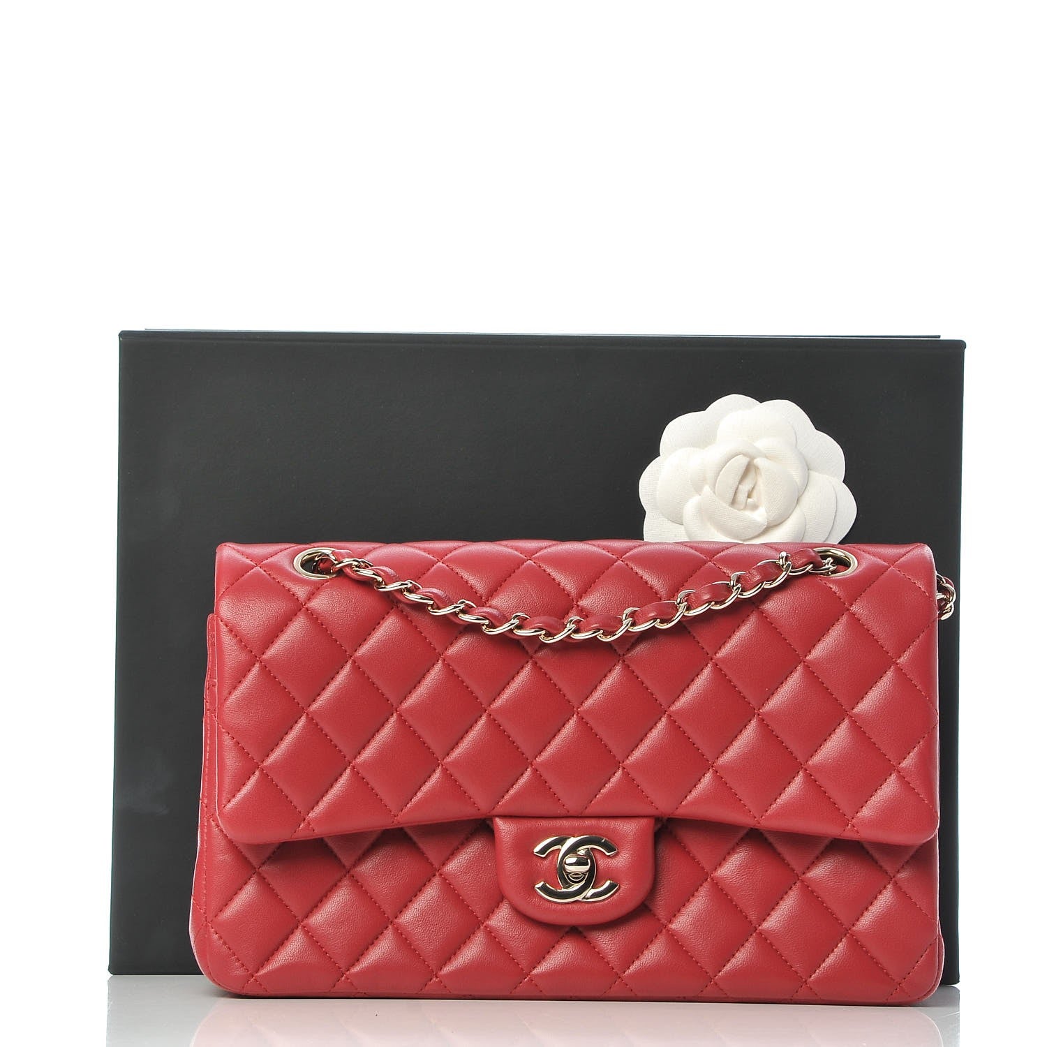 Chanel Lambskin Quilted Medium Double Flap Dark Pink 8 of 8