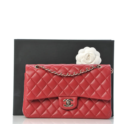 Chanel Lambskin Quilted Medium Double Flap Dark Pink 8 of 8
