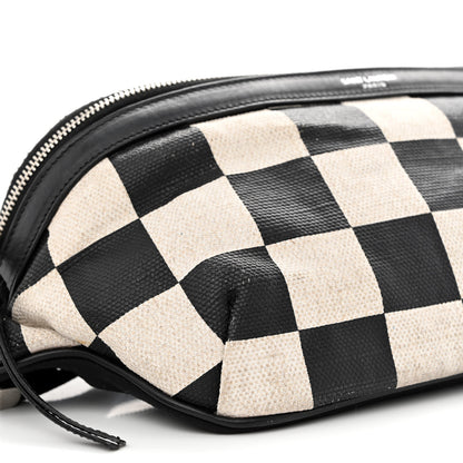 Saint Laurent Canvas Classic Belt Bag Black White 9 of 16