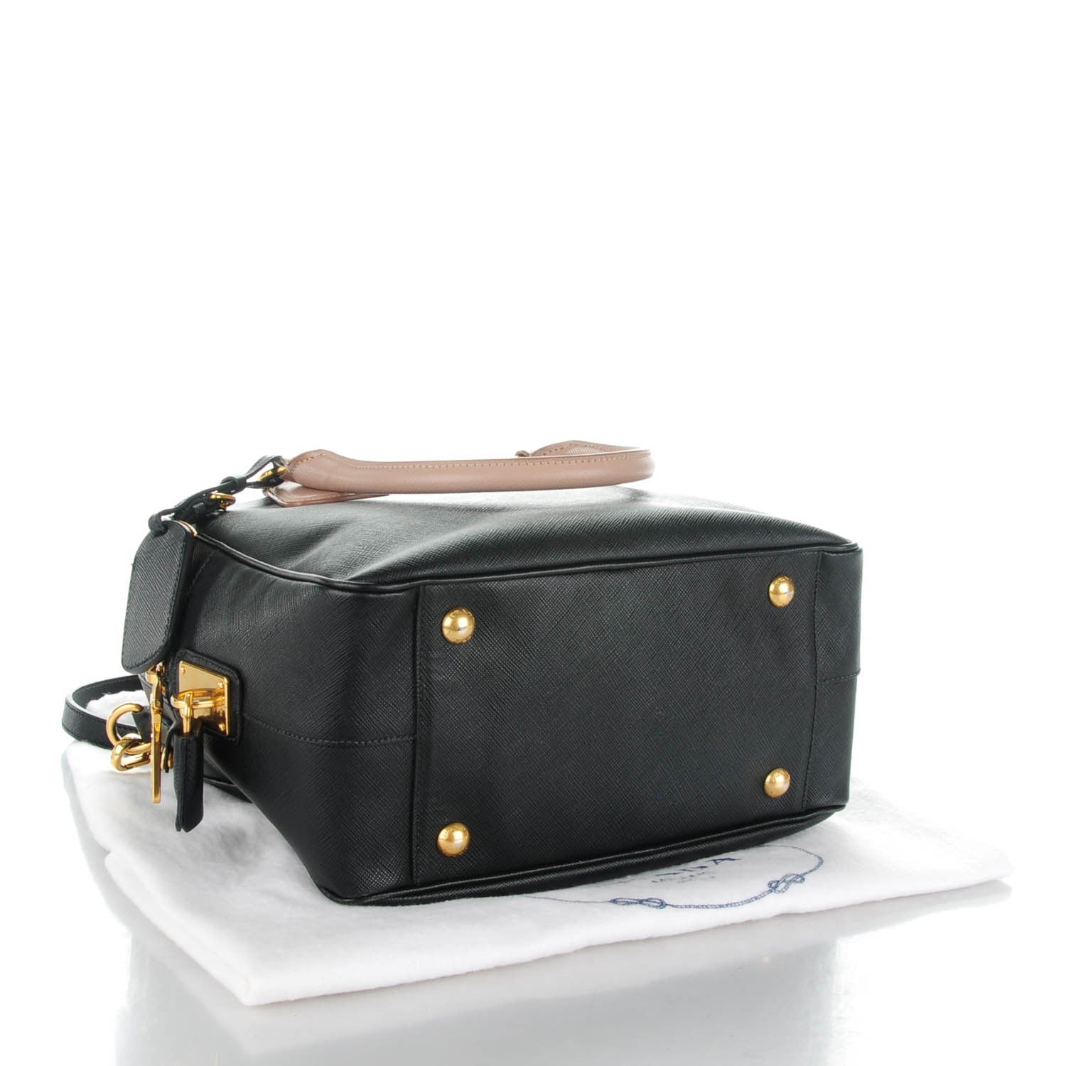 Prada Saffiano Lux Bauletto Black Cammeo 4 of 10