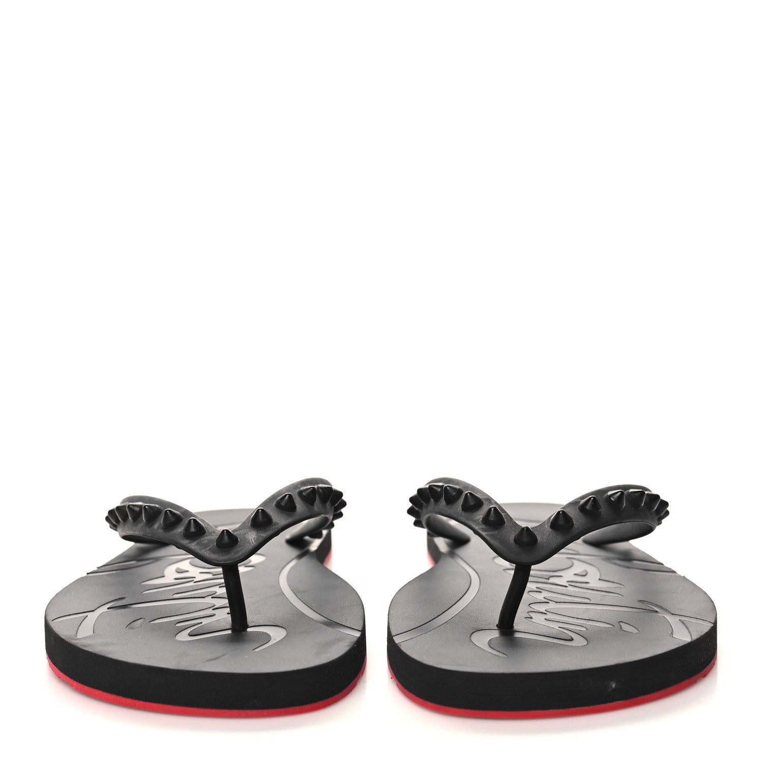 Christian Louboutin Rubber Spike Loubi Donna Flip Flop 41 Black 3 of 6