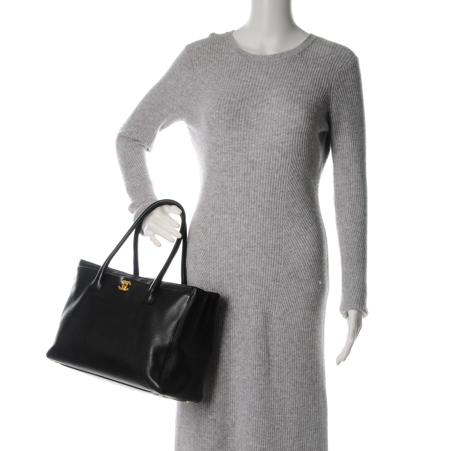 Chanel Calfskin Cerf Executive Shopper Tote Black 2 of 7
